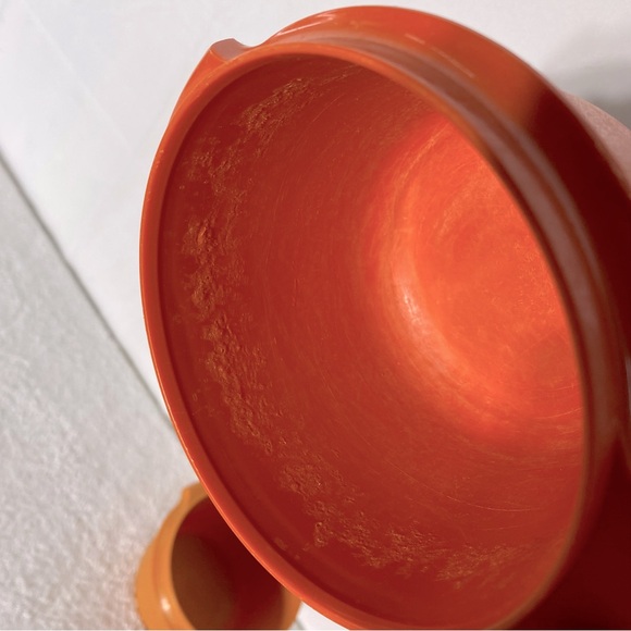 Vintage Tupperware Orange Yellow Servalier Stacking Bowls With Lids 4pcs - Picture 13 of 15
